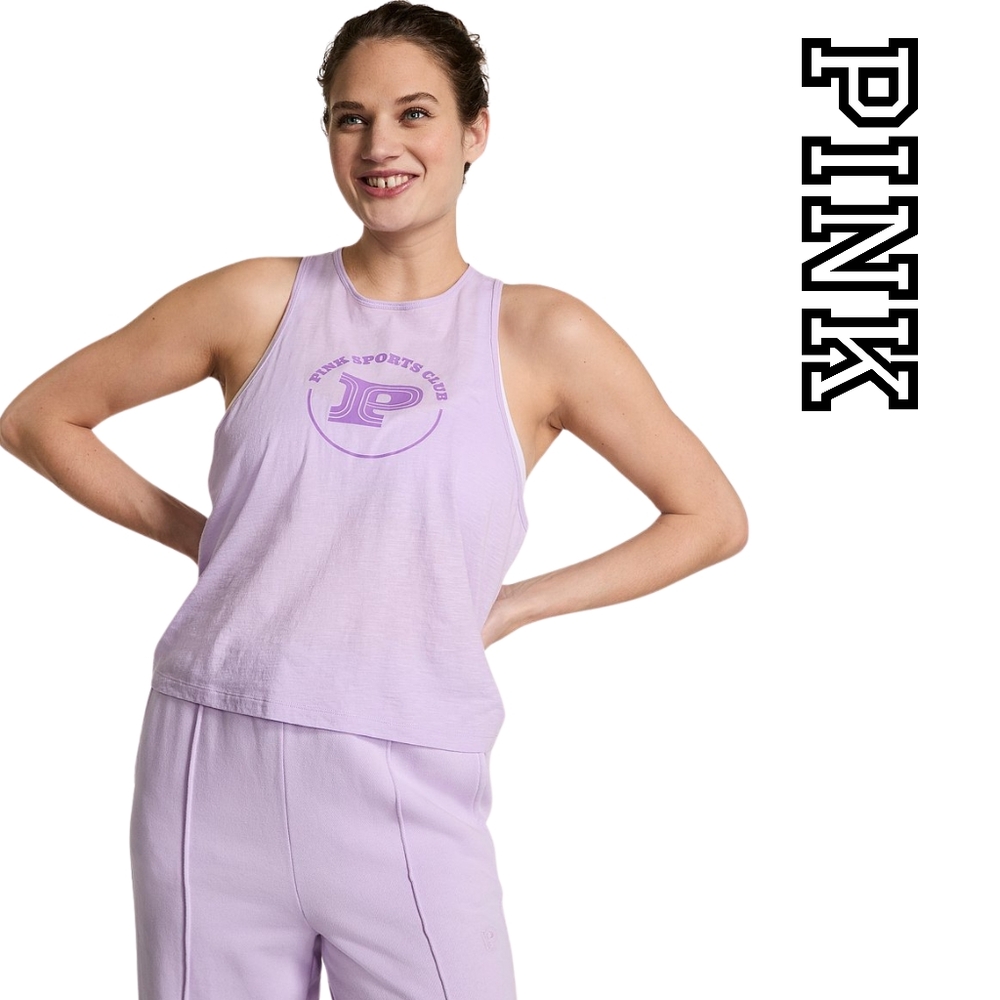 Victoria's Secret Pink - COTTON CROPPED RACERBACK TANK TOP - Picture 4 of 6